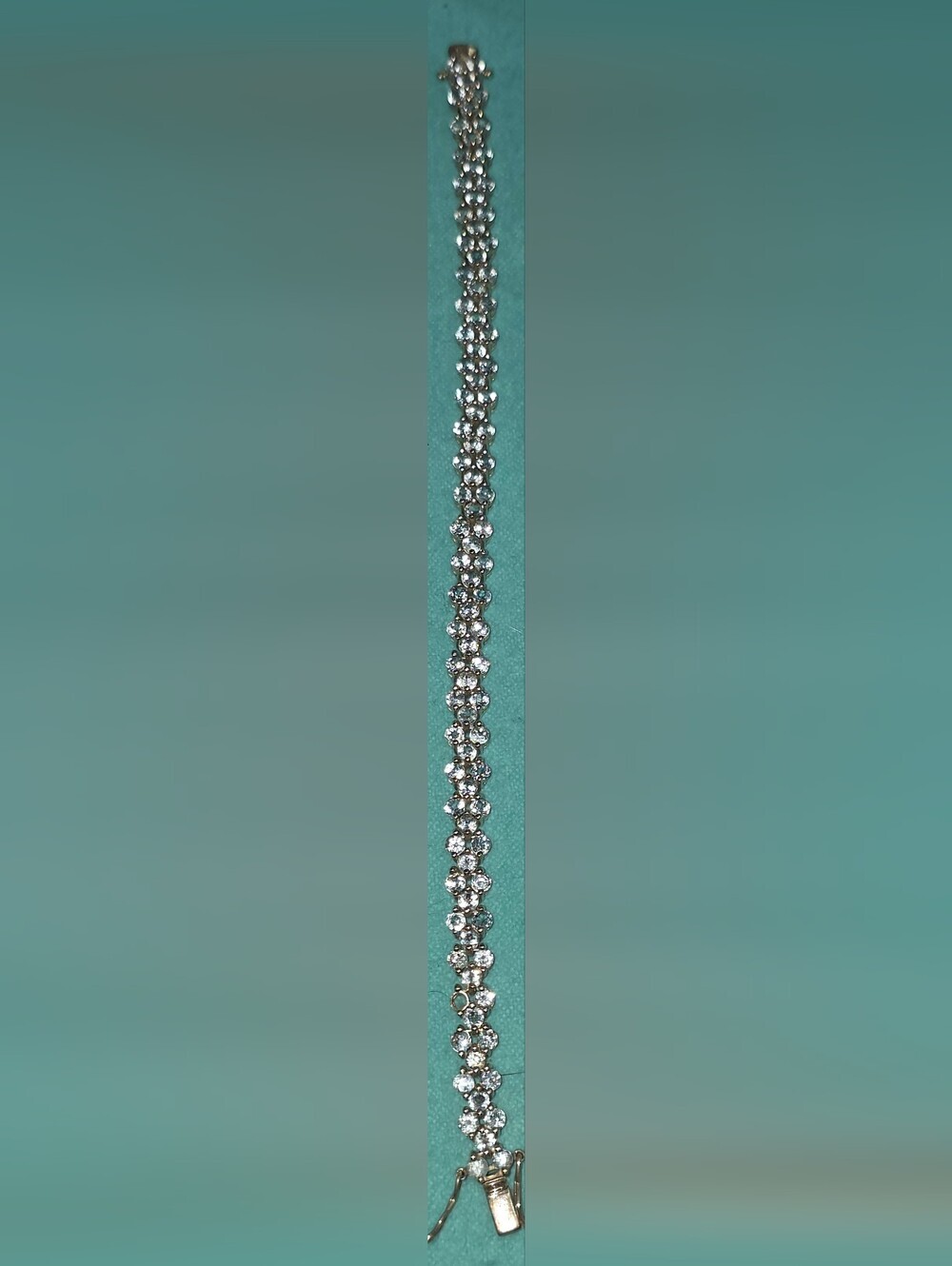 Sterling silver 925 natural aquamarine tennis bracelet 8 Inches - Picture 8 of 8